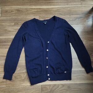 🔥Tommy Hilfiger Navy V-Neck Button Cardigan